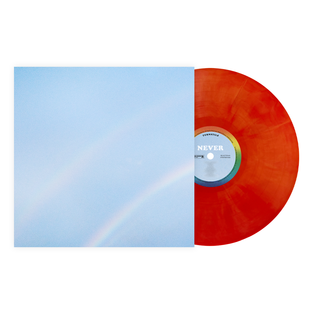 Turnstile ‘NEVER ENOUGH’ release on ‘BURNT ORANGE’ colored vinyl. Color vinyl exclusive to the Turnstile webstore. Vinyl shown is a mock up of color, and the finished product may vary slightly in shade or appearance.