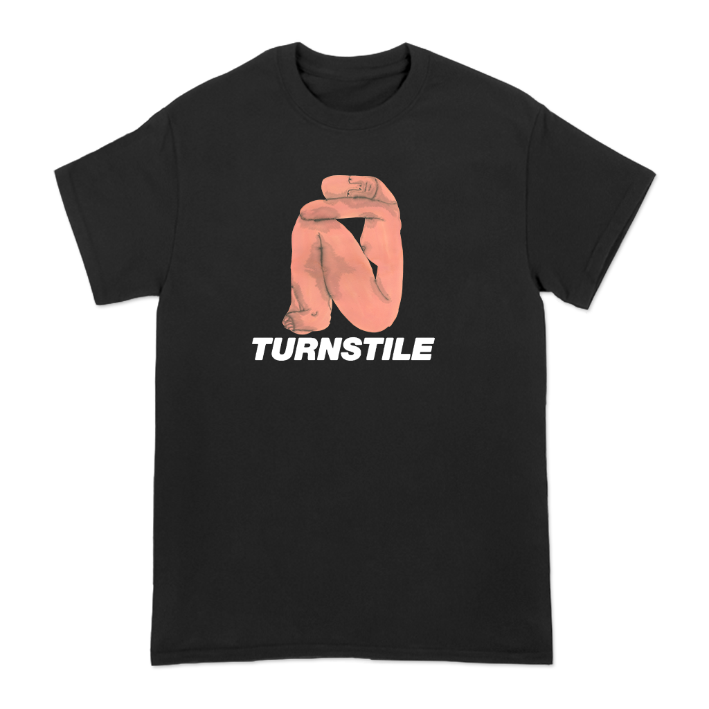 Turnstile's "Lonely" design, printed on the front of a black tee.