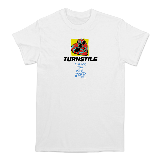 Turnstile's "Only One" design, printed on the front of a white tee.