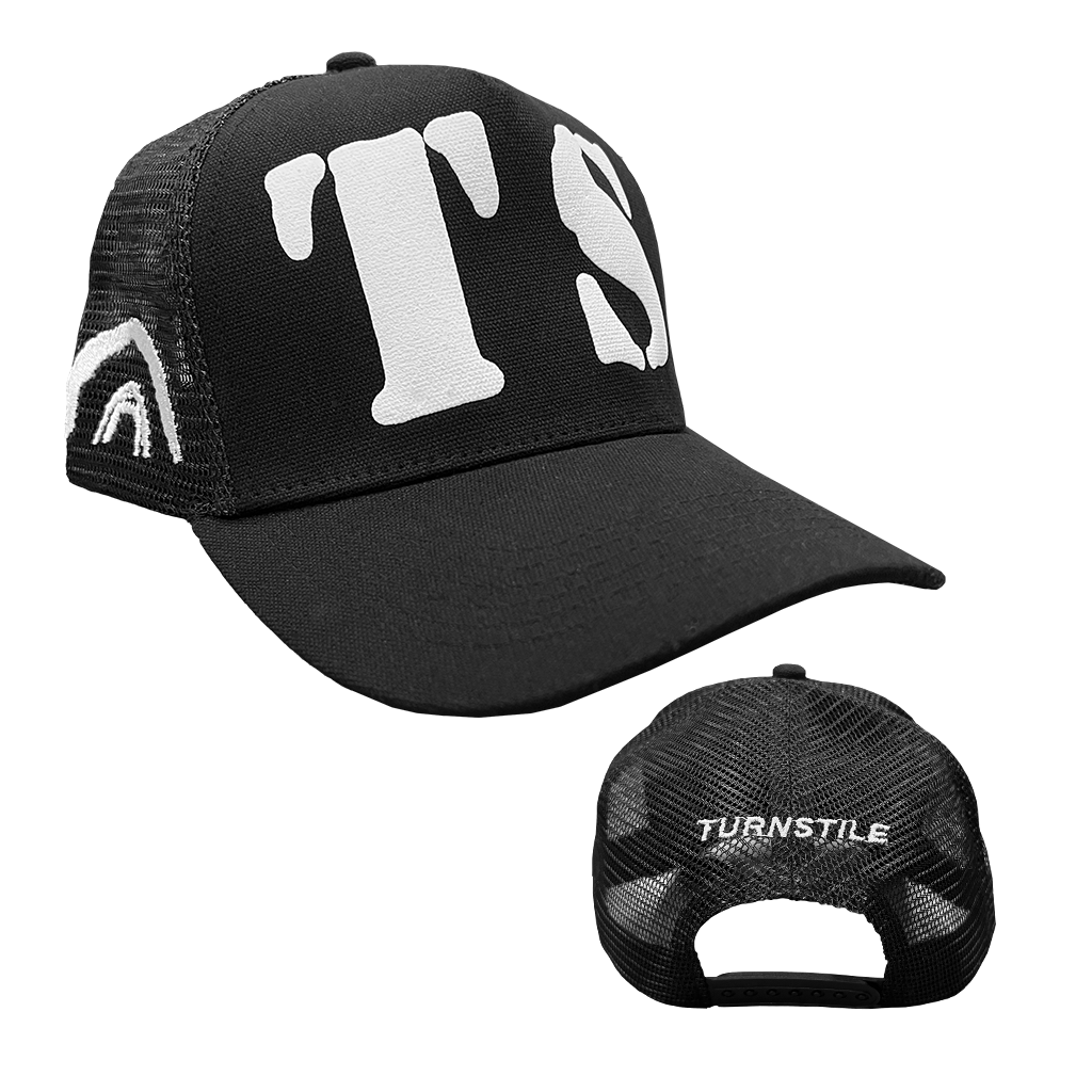 TURNSTILE "TS" BLACK TRUCKER HAT